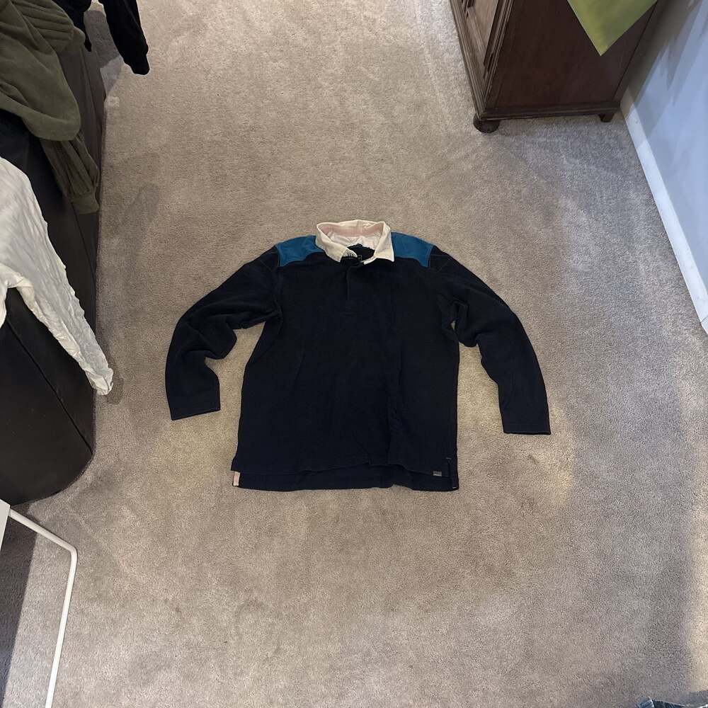 Eddie Bauer Men's 1/4 button rugby polo Vintage